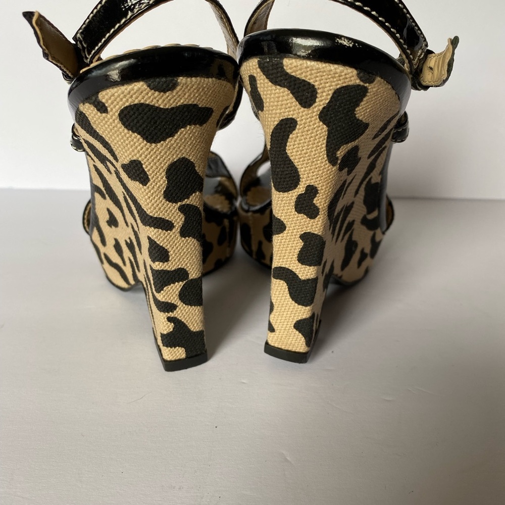 Max de Carlo size 7 1/2 wedge leather leopard - Picture 7 of 9